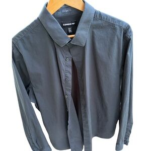 Express 1MX Slim Fit Black Dress Shirt – Men’s XL